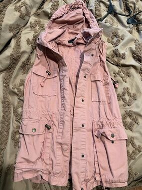 Love Tree Dusty Pink Hooded Utility Vest